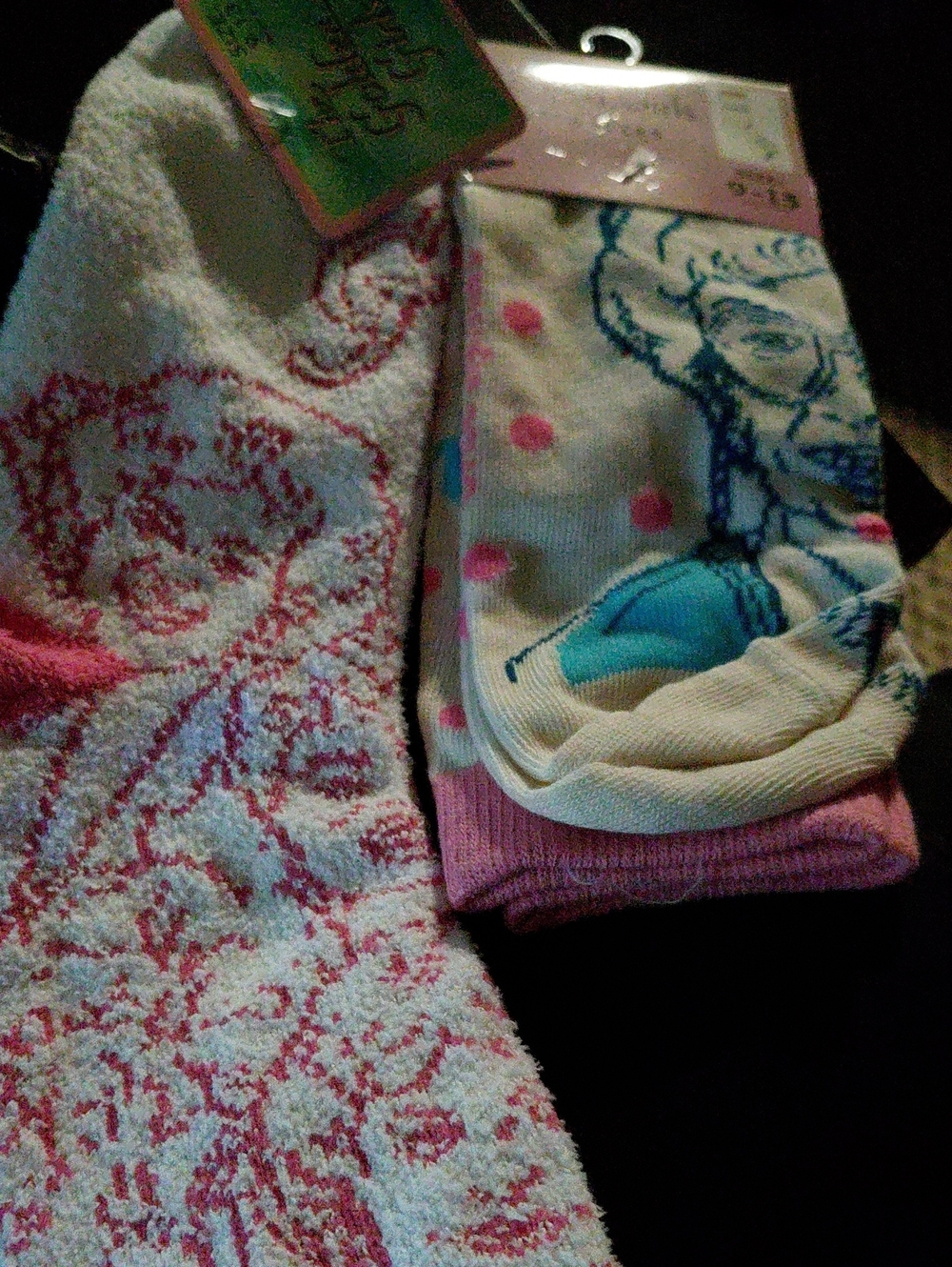 Women’s Pink & White Patterned Socks - Pack of 2 Golden GIRLS